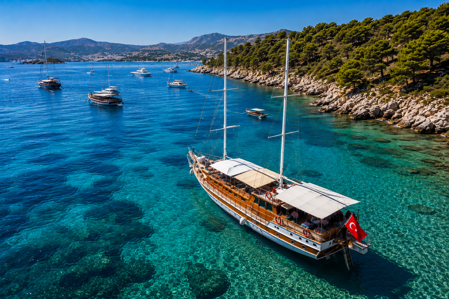 Bodrum coastline boat tour